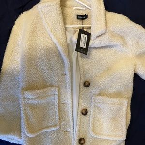 White fur Trenchcoat